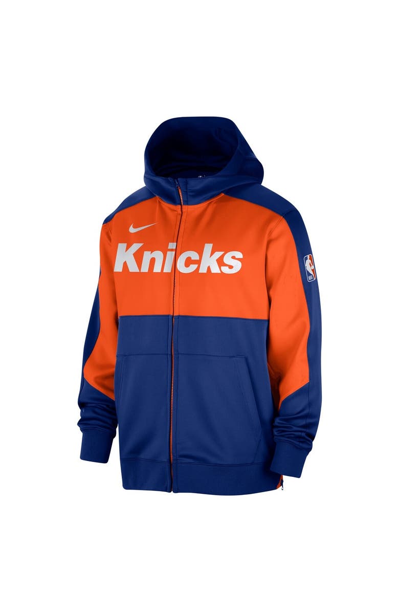 Nike Men's Nike Blue New York Knicks Authentic On-Court Showtime Performance Full-Zip Hoodie, Alternate, color, Blue
