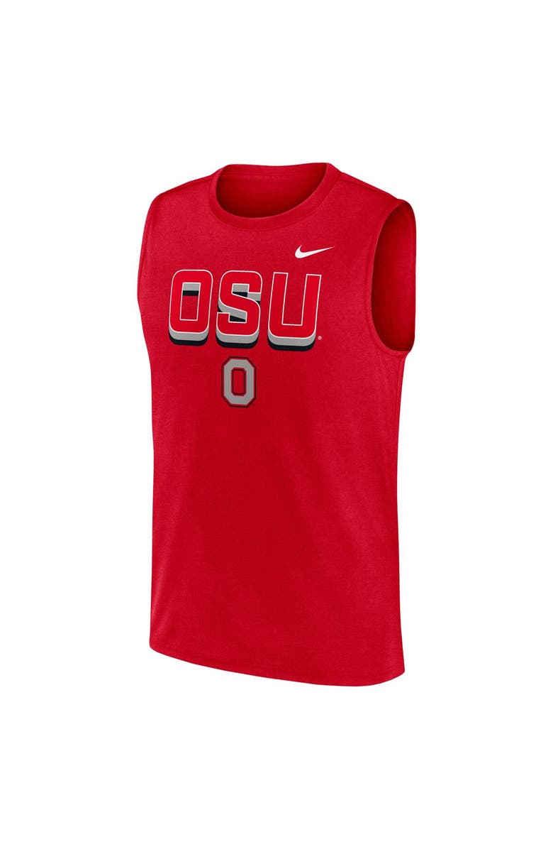 Nike Men's Nike Scarlet Ohio State Buckeyes Primetime Tricode Legend Performance Tank Top, Alternate, color, Scarlet