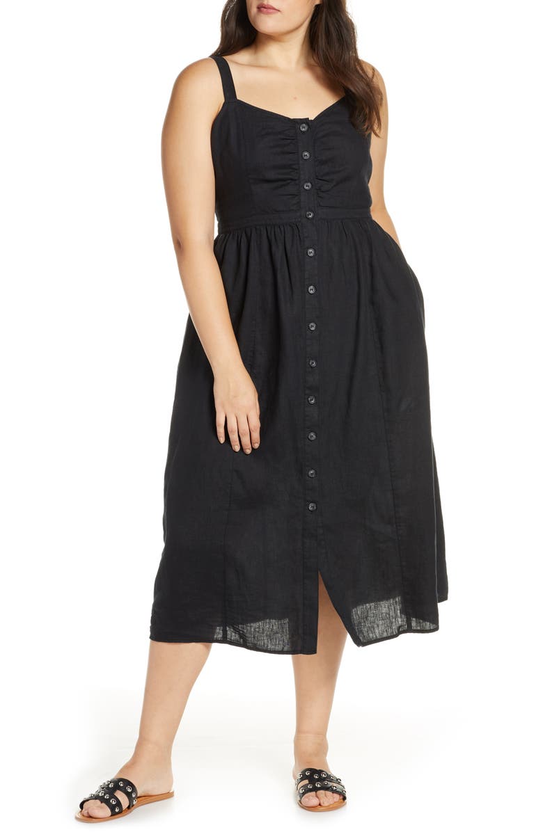 Treasure & Bond Linen Midi Dress, Alternate, color, 