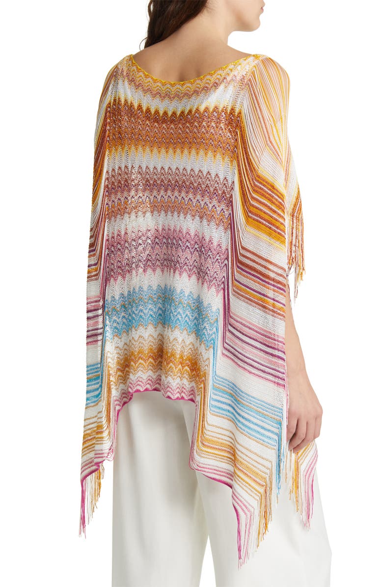 Missoni Stripe Fringe Poncho, Alternate, color, 