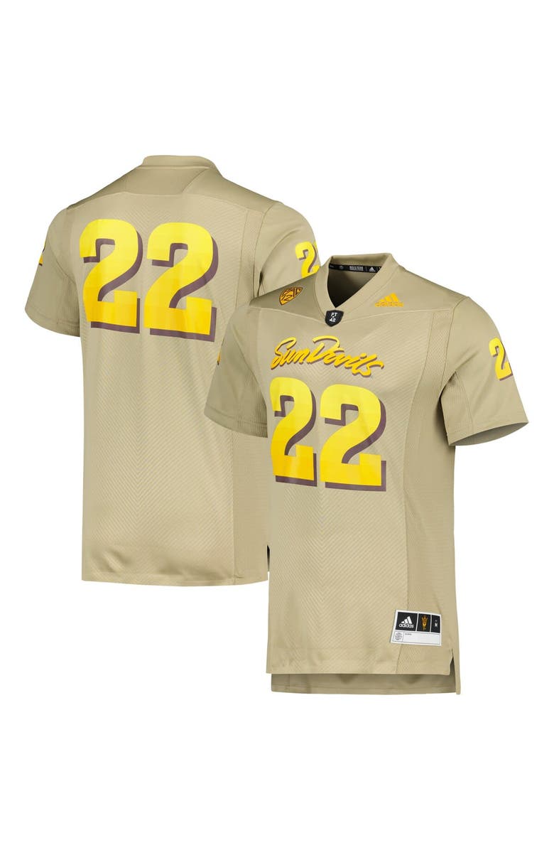 adidas Men's adidas #22 Tan Arizona State Sun Devils Rising Devils Premier Strategy Jersey, Alternate, color, Cream