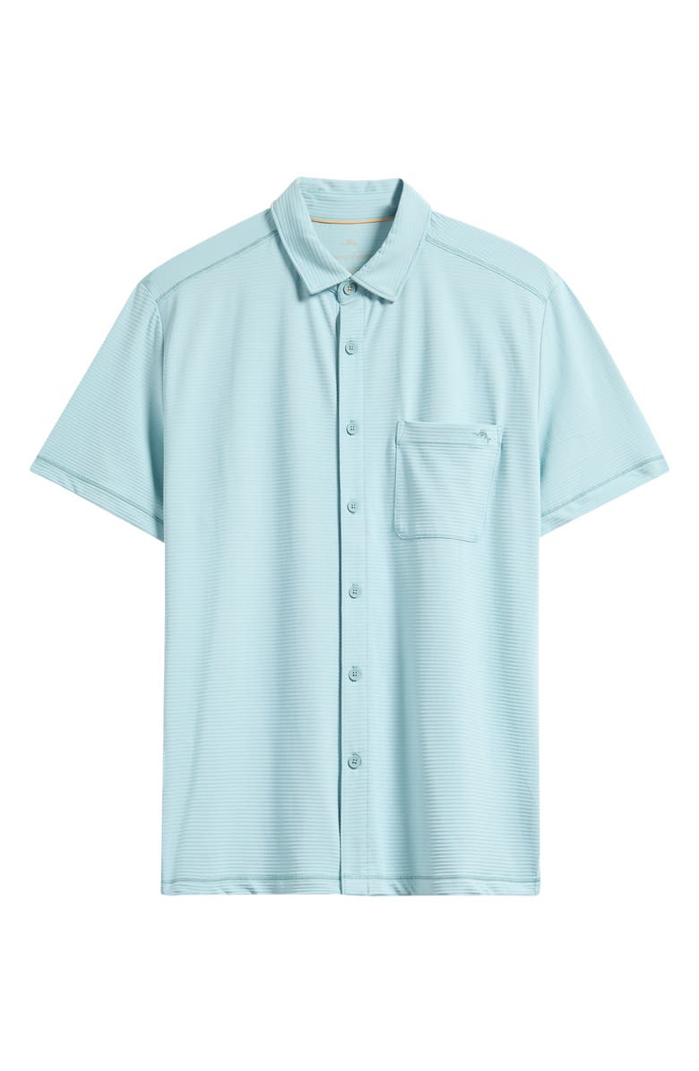 Tommy Bahama Costa Wave Short Sleeve Button-Up Shirt, Alternate, color, Aquifer