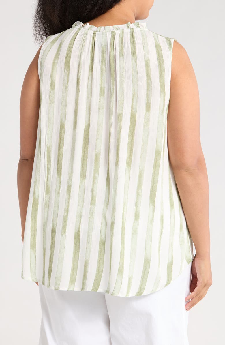 Bobeau Ruffle Spit Neck Sleeveless Top, Alternate, color, Lottie Stripe