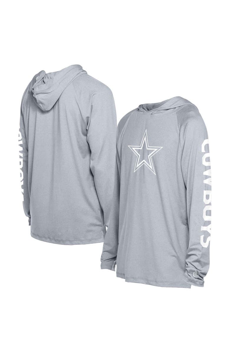 New Era Men's New Era Gray Dallas Cowboys Adventure Collection Raglan Long Sleeve Hoodie T-Shirt, Main, color, Gray