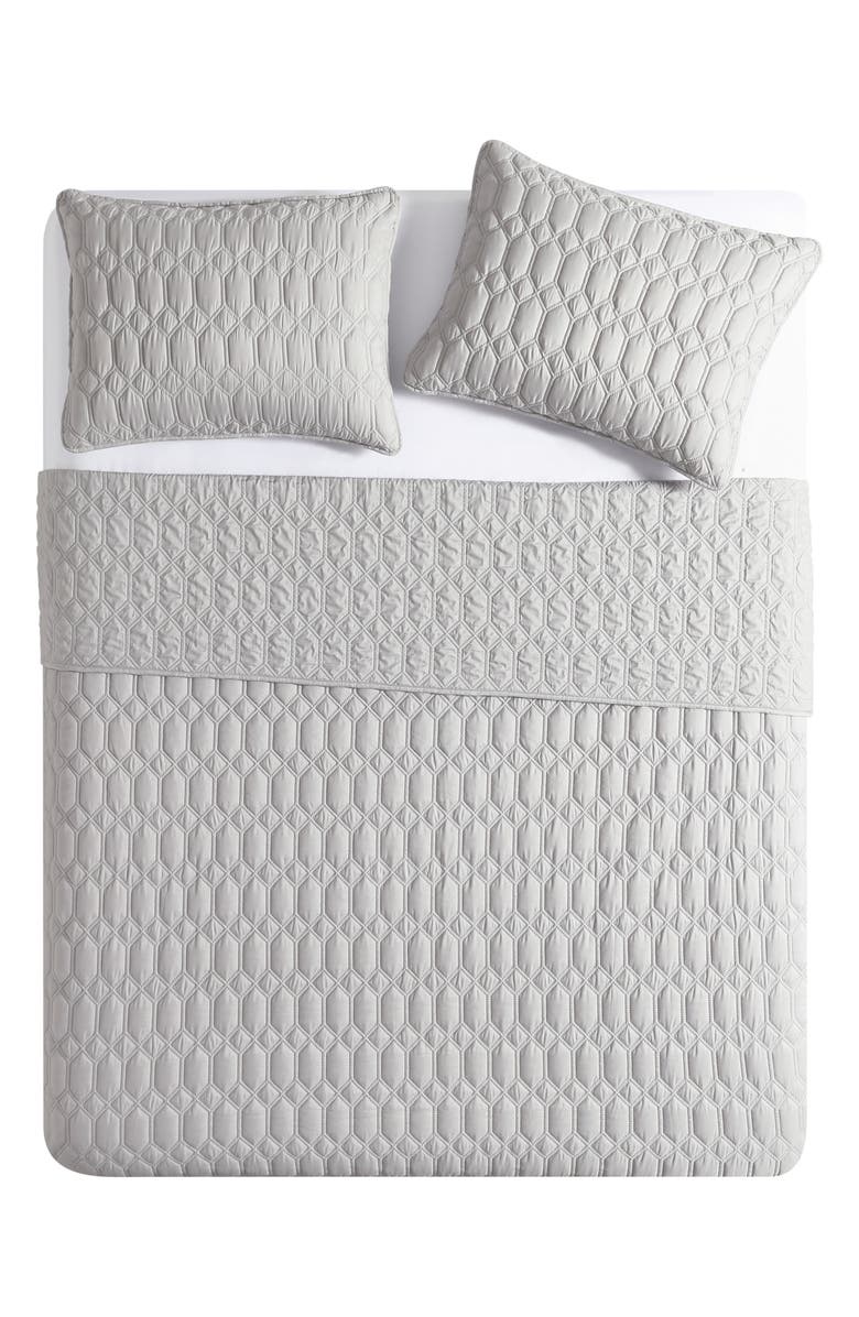 VCNY HOME Diamond 3-Piece Quilt Set, Main, color, Light Grey