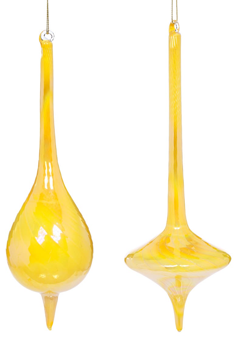 Mark Roberts Elegant Swirl Finial Ornament, Set of 6, Main, color, Yellow