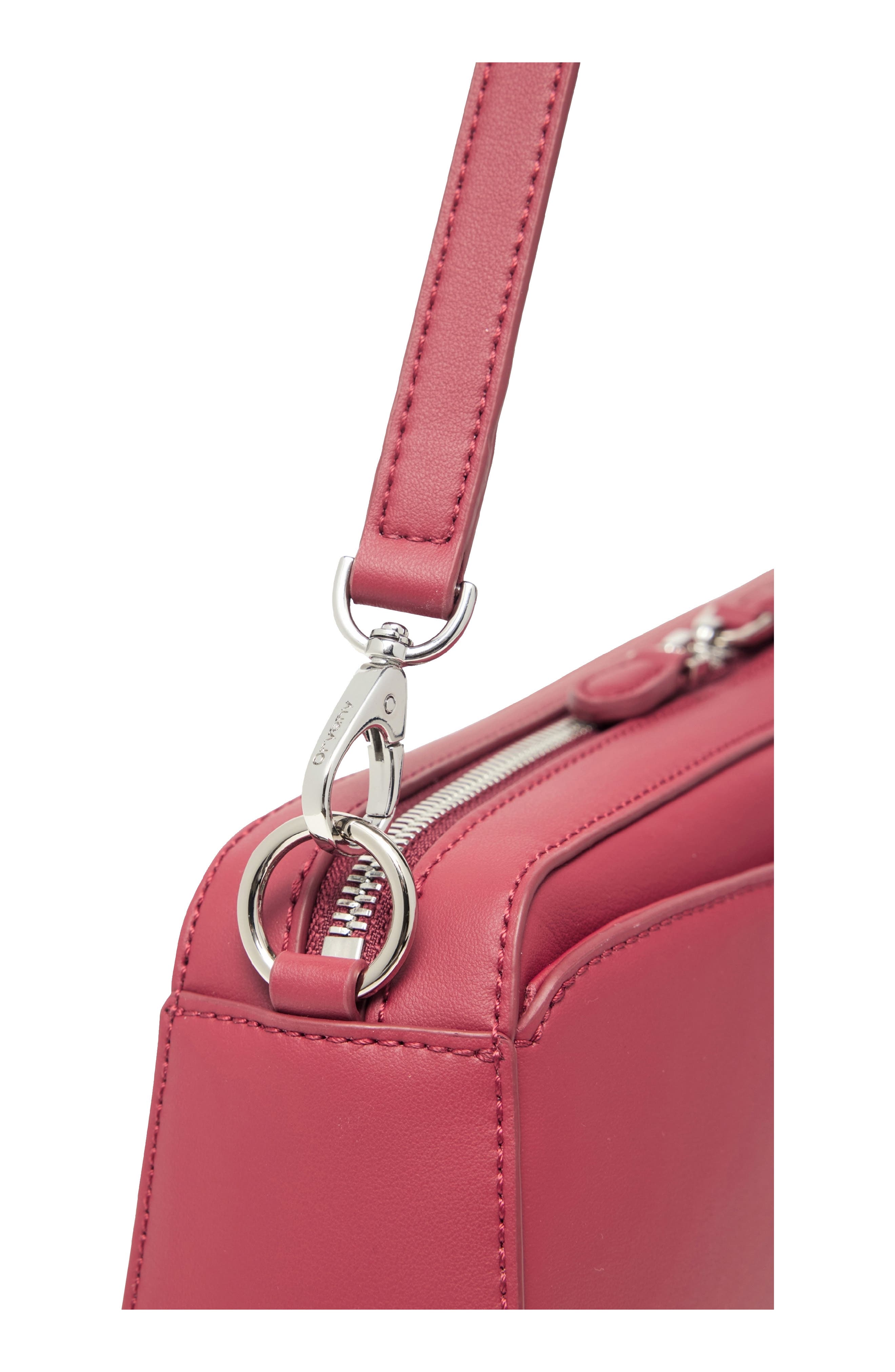Mini Canna Leather Shoulder Bag, Alternate, color, SUN RED