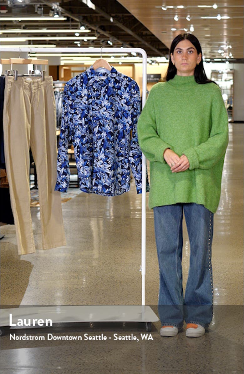 Lazlo Midnight Excursions Floral Stretch Cotton & Silk Button-Up Shirt, sales video thumbnail