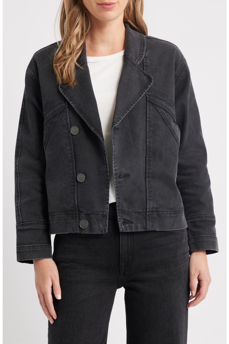 Spliced Denim Jacket, Main, color, DARK VINTAGE WASH