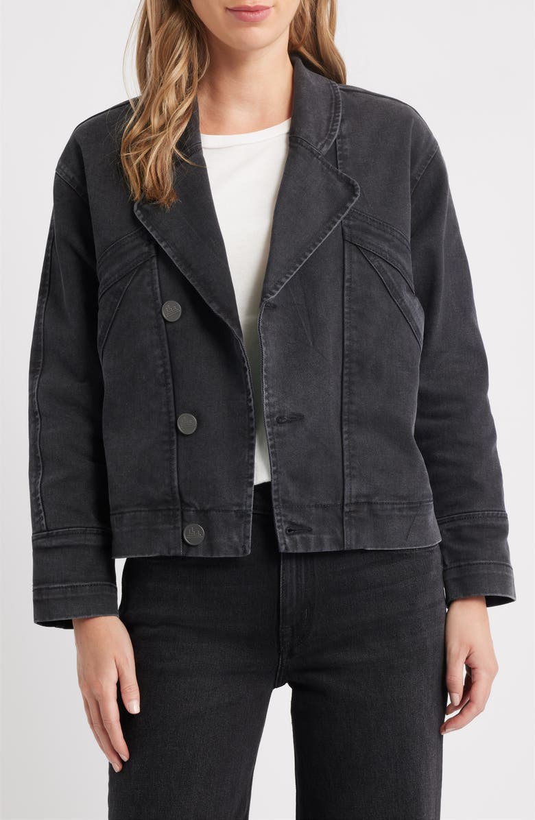 CITY BLUES Spliced Denim Jacket, Main, color, Dark Vintage Wash