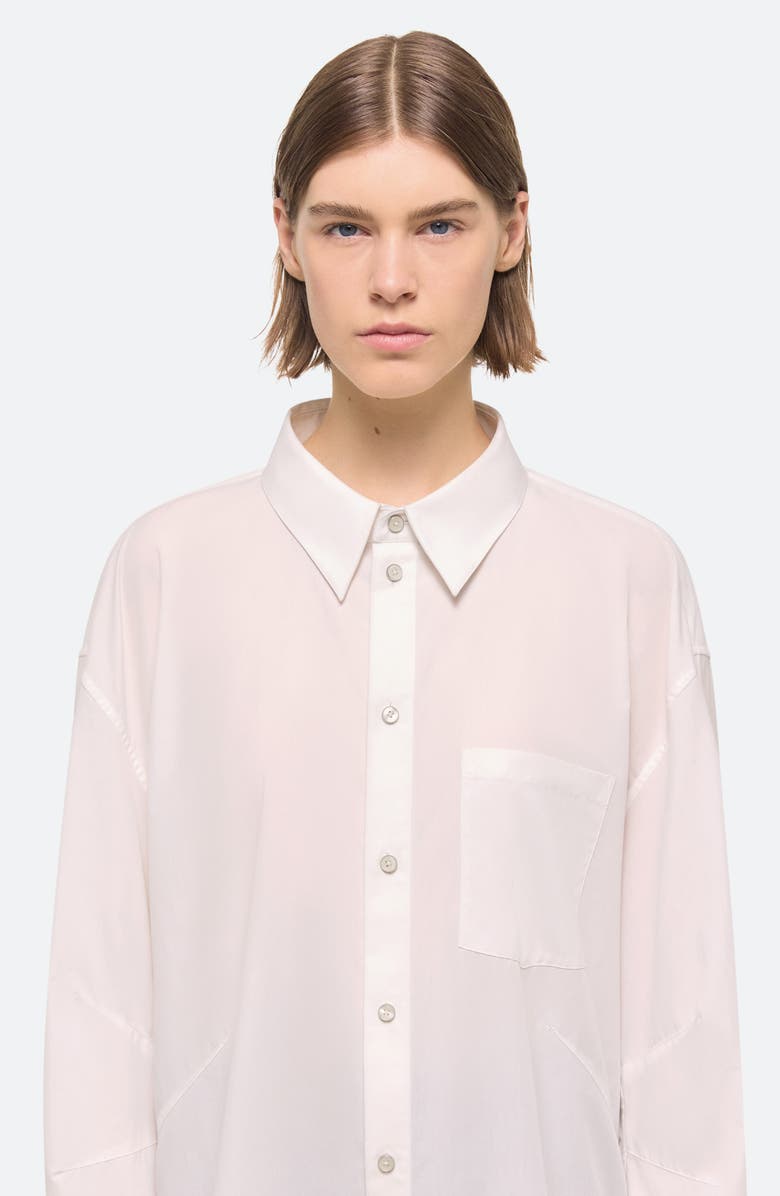Helmut Lang Apex Cotton Button-Up Shirt, Alternate, color, White - 100