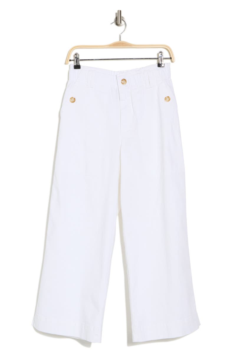 Democracy Wide Leg Ankle Crop Pants, Main, color, White