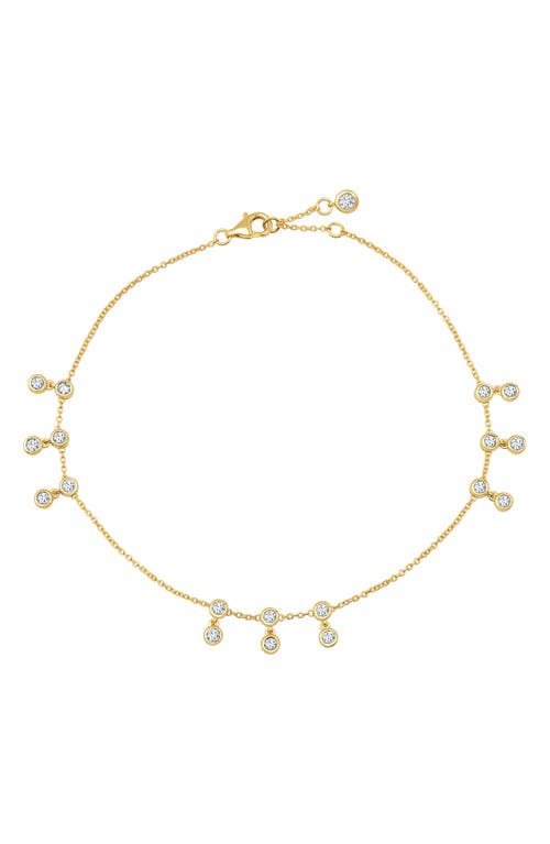 Crislu Tri Bezel Anklet In Gold