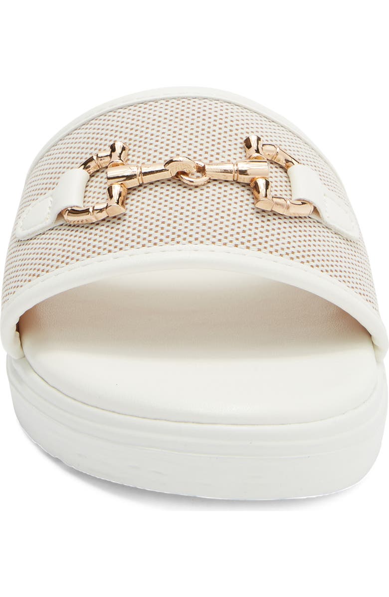 TOP MODA Genova Bit Slide Sandal, Alternate, color, White Pu