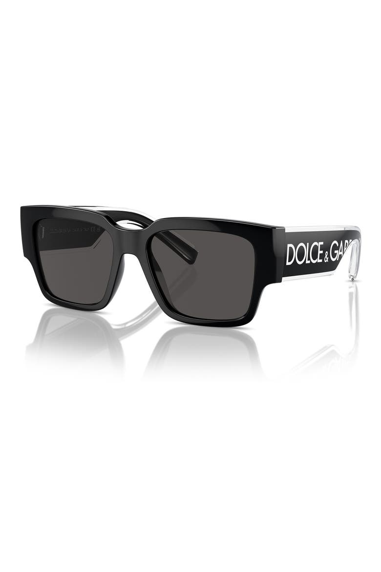 Kids' 49mm Square Sunglasses, Alternate, color, BLACK / DARK GREY