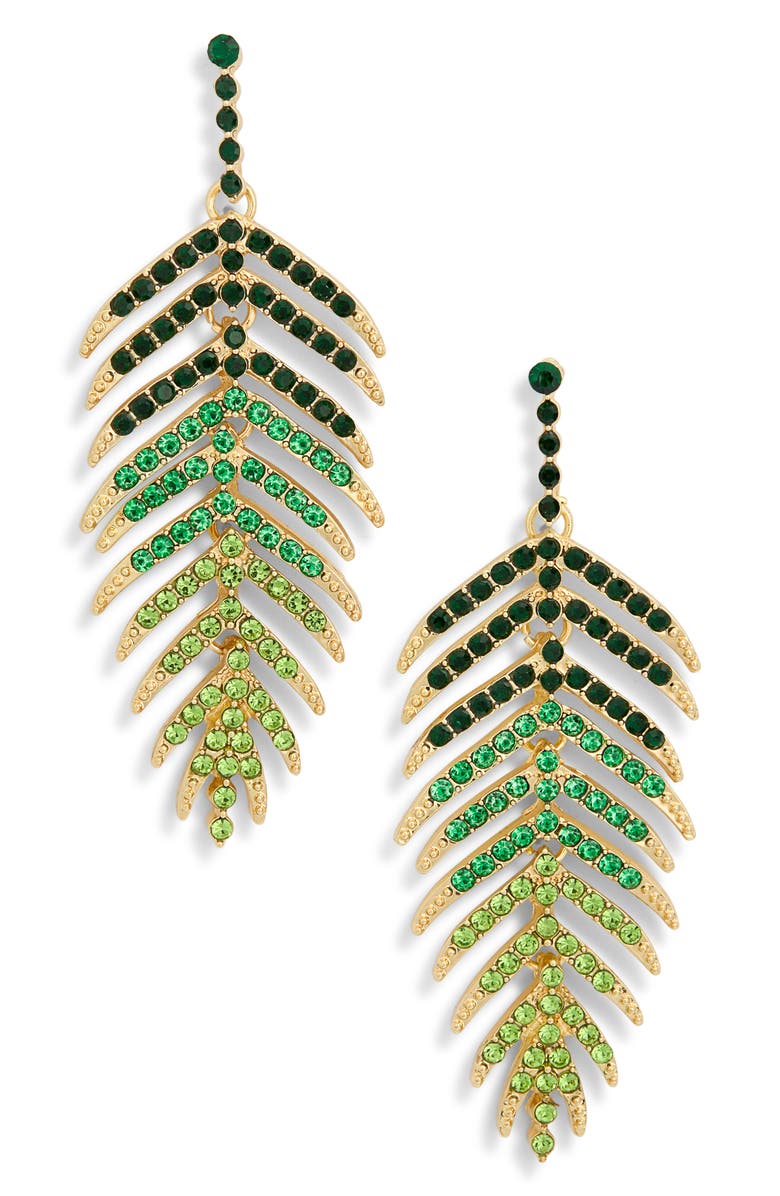 BaubleBar Palm Leaf Drop Earrings, Main, color,