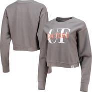 LEAGUE COLLEGIATE WEAR Women's League Collegiate Wear Graphite Florida Gators Classic Corded Timber Crop Pullover Sweatshirt