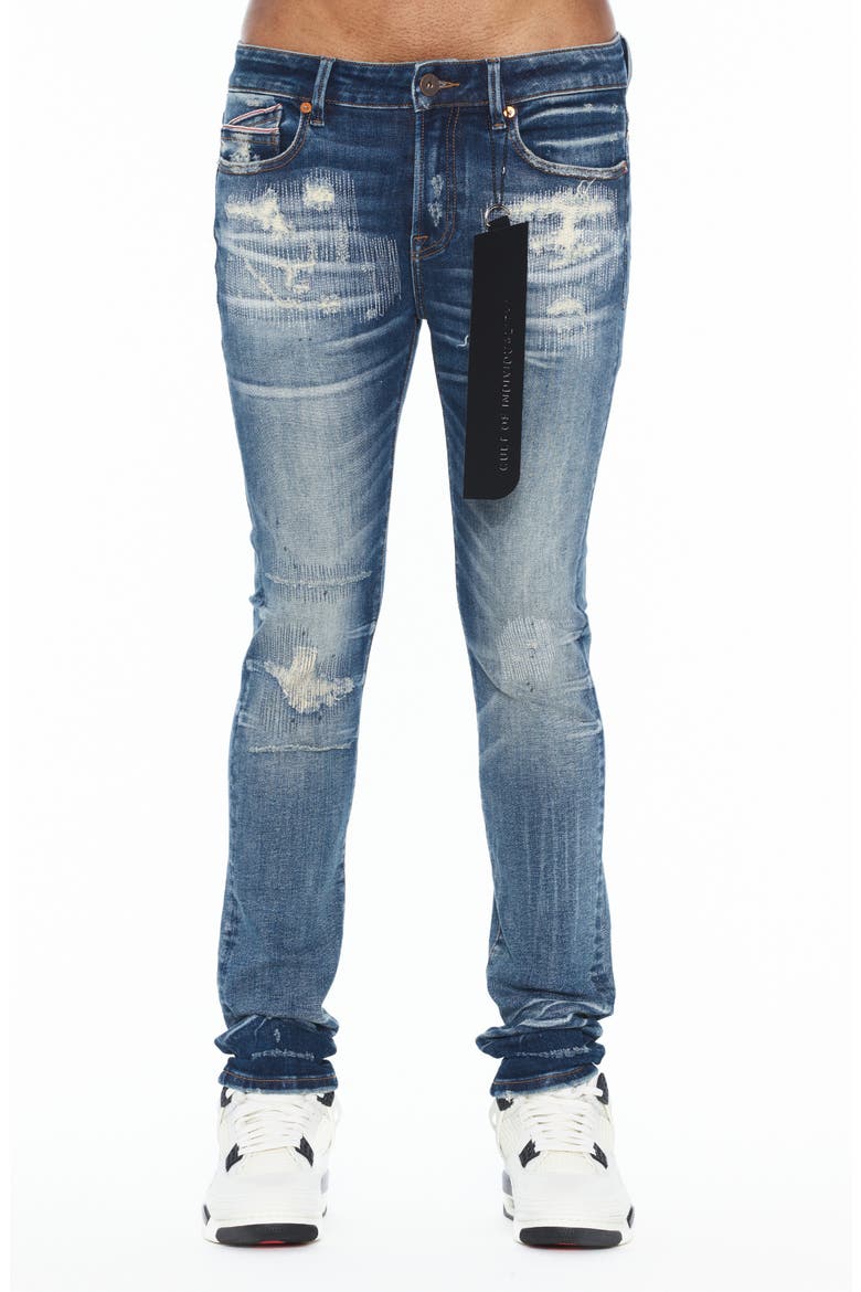 Punk 601 Super Skinny Distressed Jeans, Main, color, SPRUCE