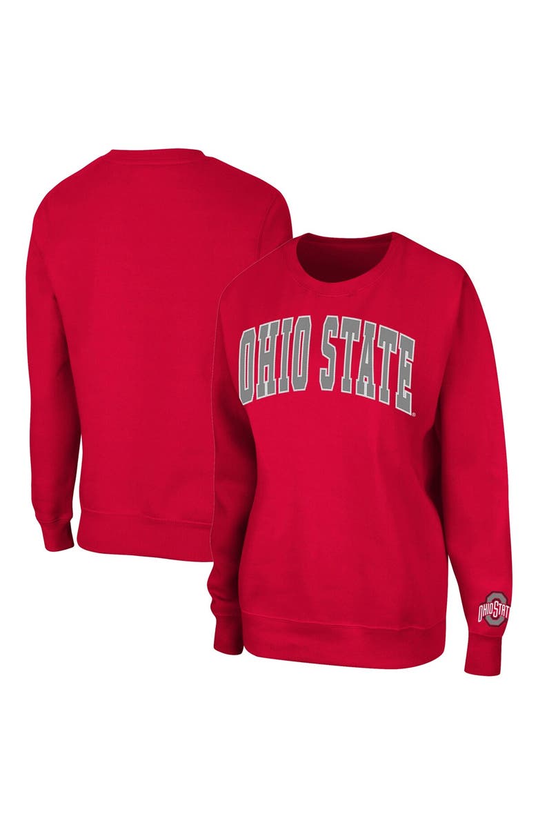 COLOSSEUM Women's Colosseum Scarlet Ohio State Buckeyes Campanile Pullover Sweatshirt, Alternate, color, Scarlet