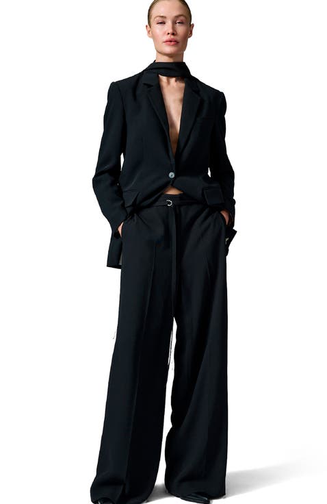 Elina Gabardine Wide Leg Pants