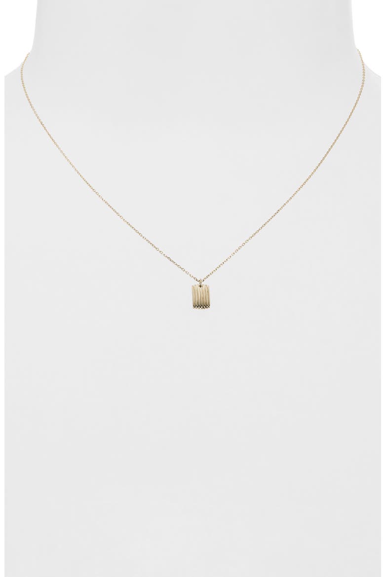 14K Gold Ribbed Bar Pendant Necklace (Nordstrom Exclusive), Alternate, color, 14K YELLOW GOLD