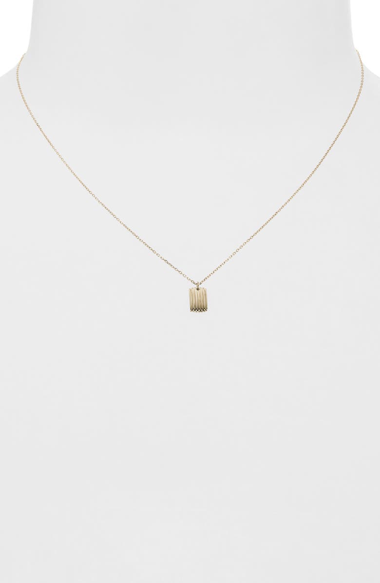 Bony Levy 14K Gold Ribbed Bar Pendant Necklace, Alternate, color, 14K Yellow Gold