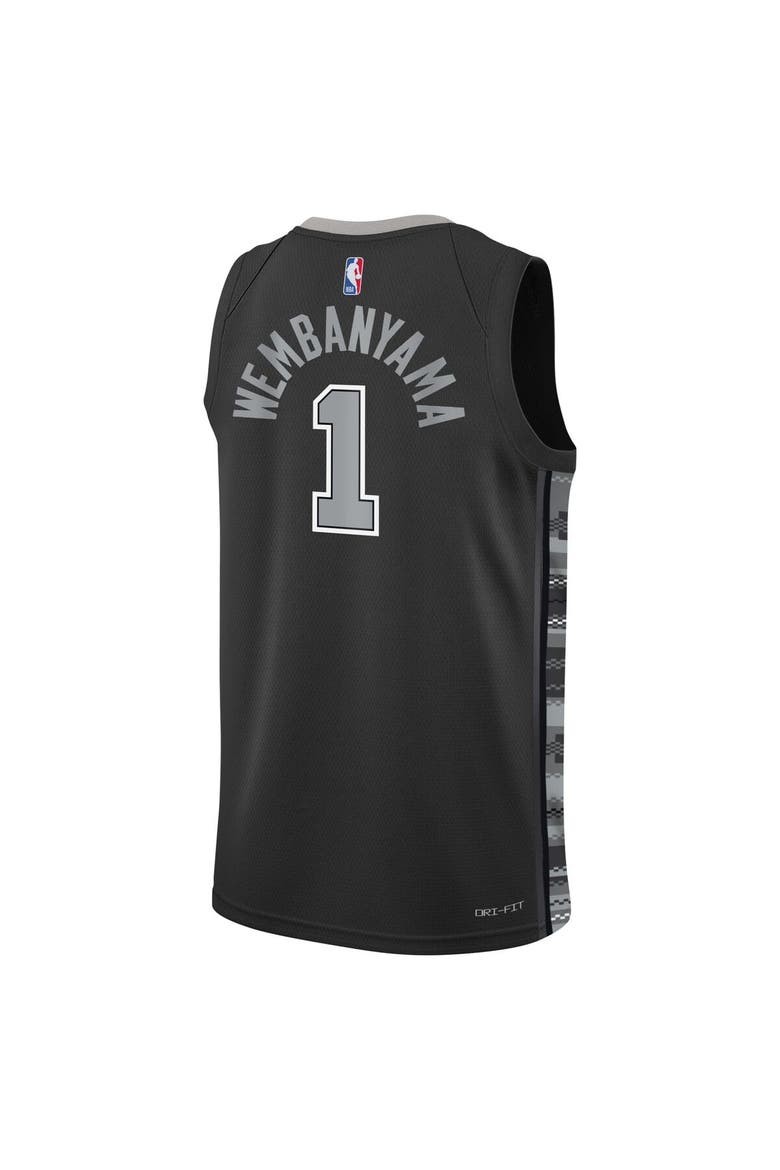 Youth Jordan Brand Victor Wembanyama Black San Antonio Spurs Swingman Jersey - Statement Edition, Alternate, color, Black