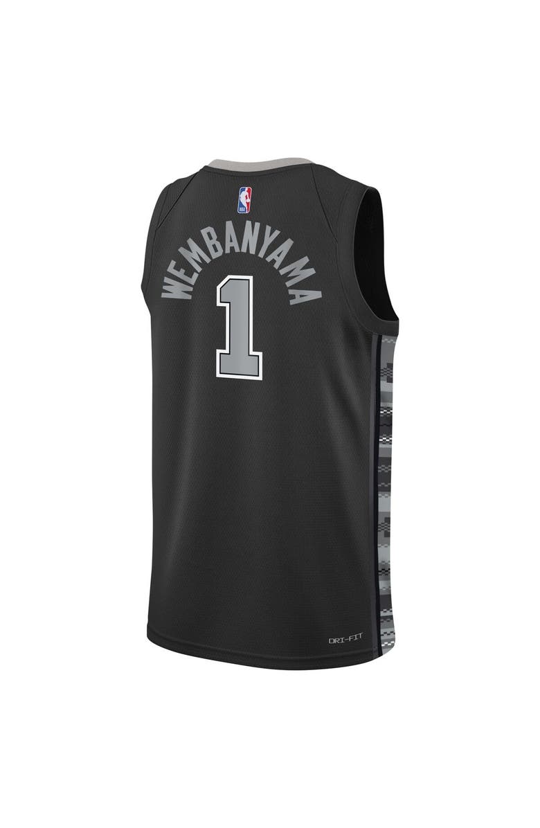 Jordan Brand Youth Jordan Brand Victor Wembanyama Black San Antonio Spurs Swingman Jersey - Statement Edition, Alternate, color, Black