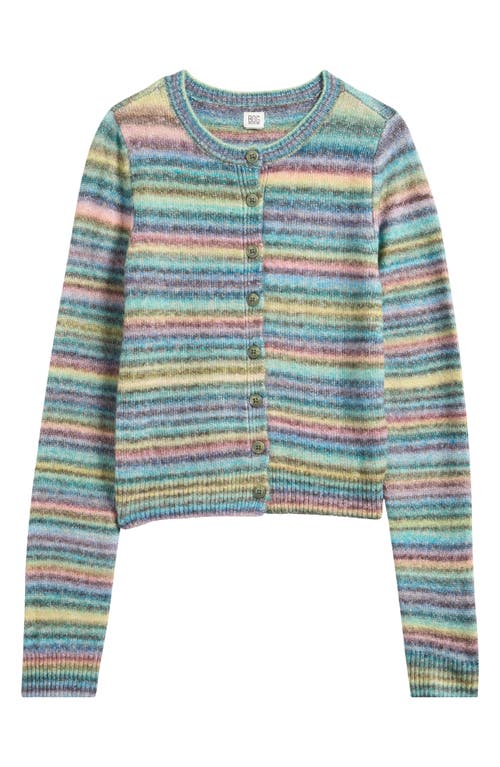Bdg Urban Outfitters Space Dye Stripe Cardigan In Green