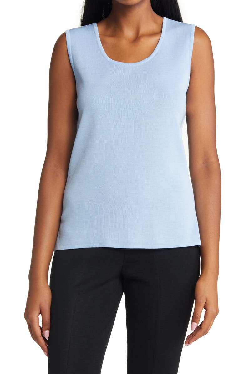 Ming Wang Scoop Neck Sweater Tank, Main, color, 