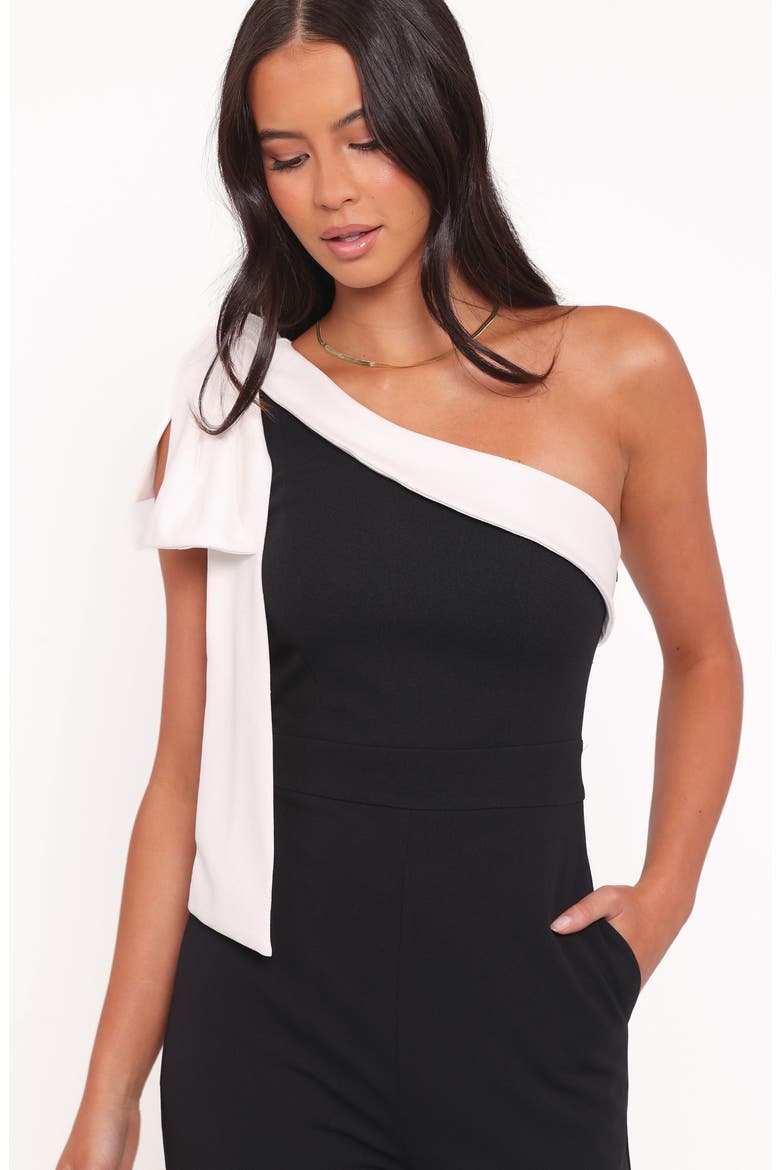 Pearla One-Shoulder Wide Leg Jumpsuit, Alternate, color, BLACK