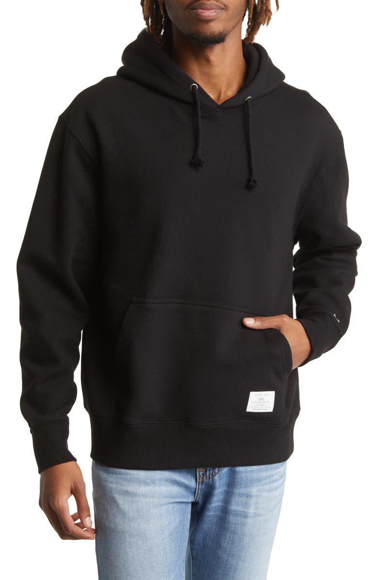 Alpha Industries Essential Hoodie Sweatshirt, Main, color, Black