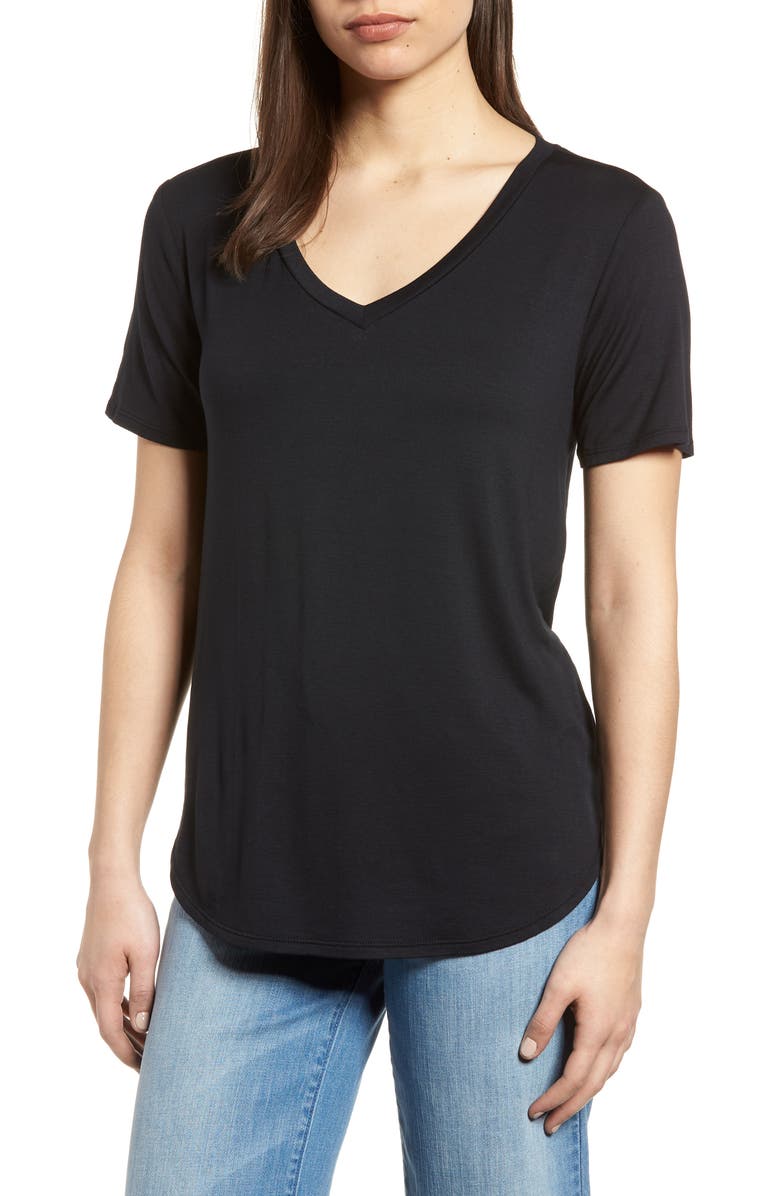 GIBSONLOOK Gibson x Living in Yellow Felicity V-Neck Tee, Main, color,