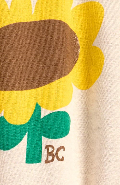 Bobo Choses Kids' Sunflower Crop Sweatshirt In Beige/ivory