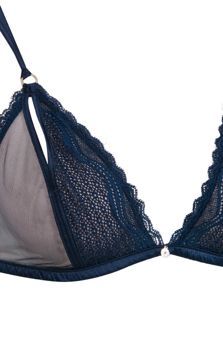 House Of Silk Neima Lace Bra, Alternate, color, Navy