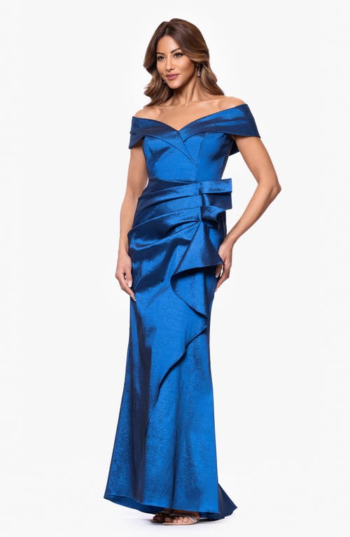 Xscape Evenings Off The Shoulder Taffeta Gown