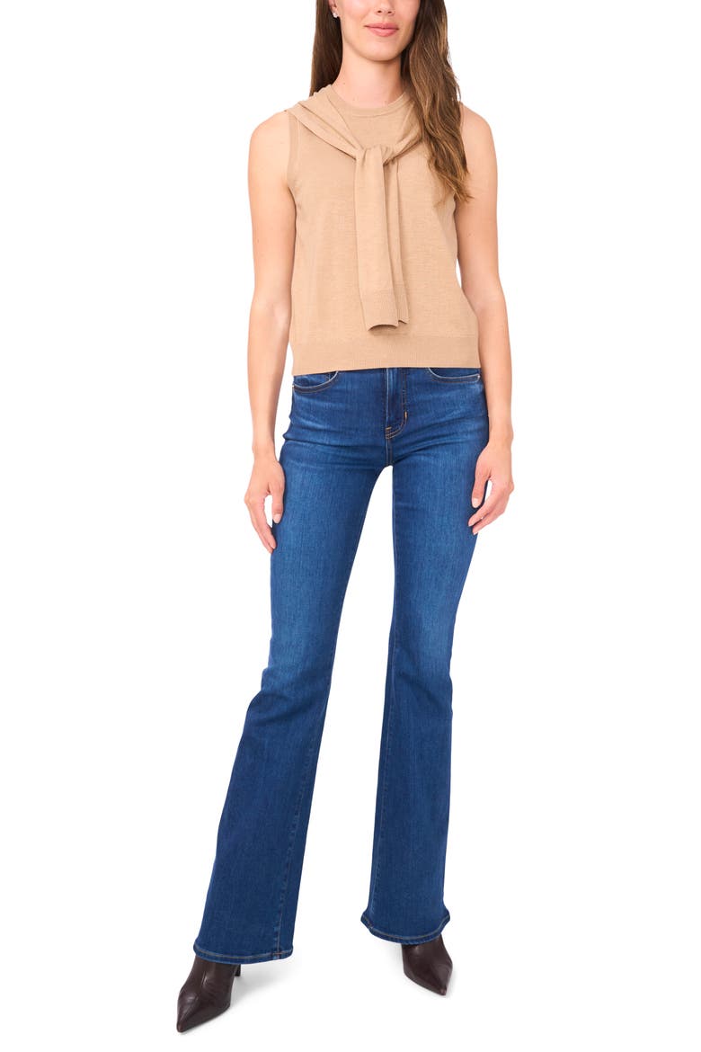 Shoulder Wrap Detail Sleeveless Sweater, Alternate, color, NOMAD CAMEL