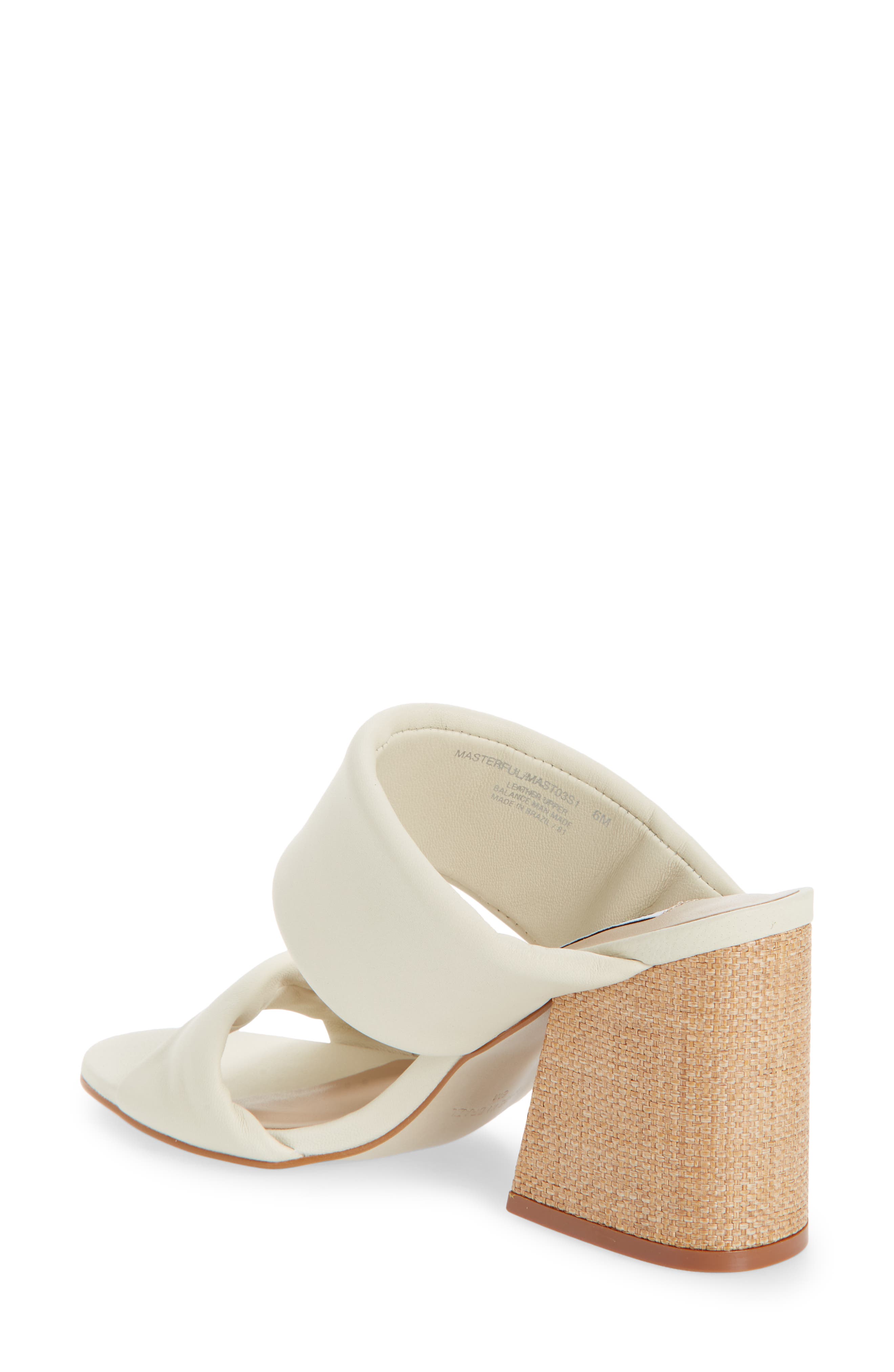 Masterful Block Heel Slide Sandal, Alternate, color, BONE LEATHER