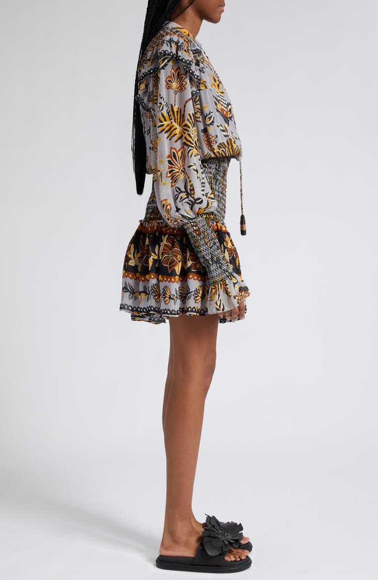 FARM Rio Floral Tapestry Long Sleeve Minidress, Alternate, color, 