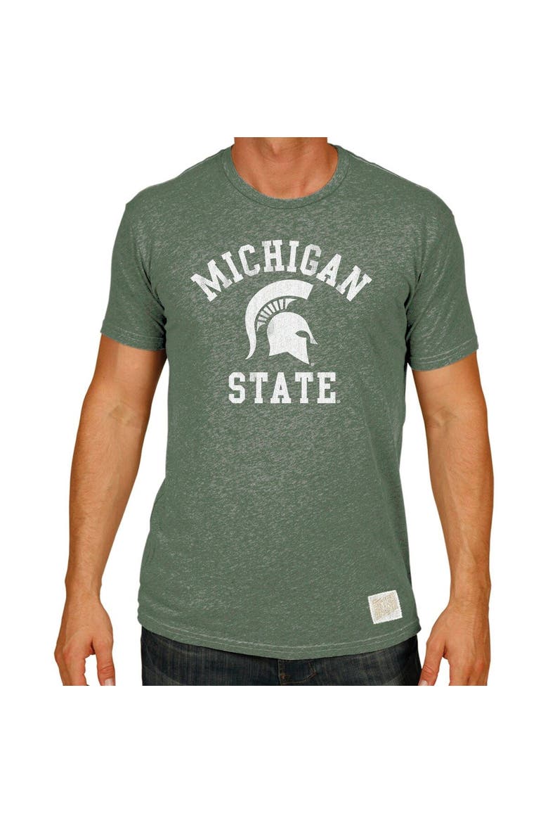 Men's Original Retro Brand Green Michigan State Spartans Big & Tall Mock Twist T-Shirt, Alternate, color, Hunter Green