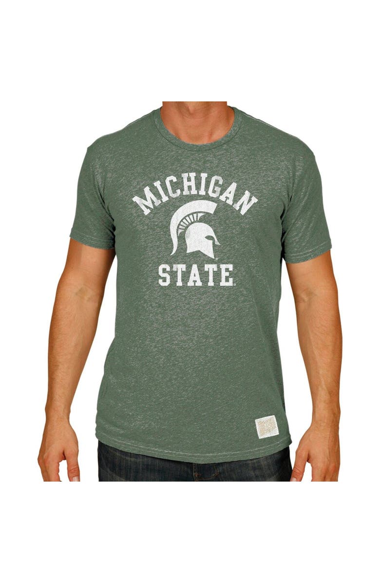 Retro Brand Men's Original Retro Brand Green Michigan State Spartans Big & Tall Mock Twist T-Shirt, Alternate, color,