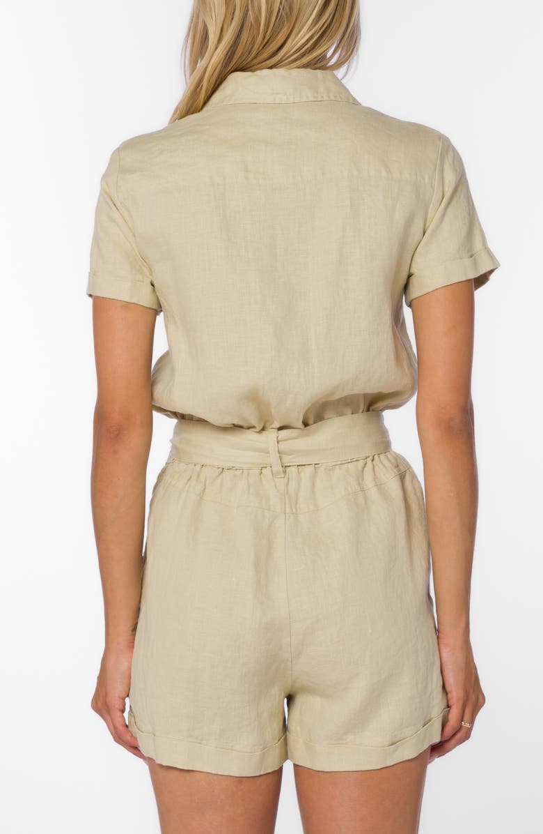 VELVET HEART Rosalie Belted Linen Romper, Alternate, color, 