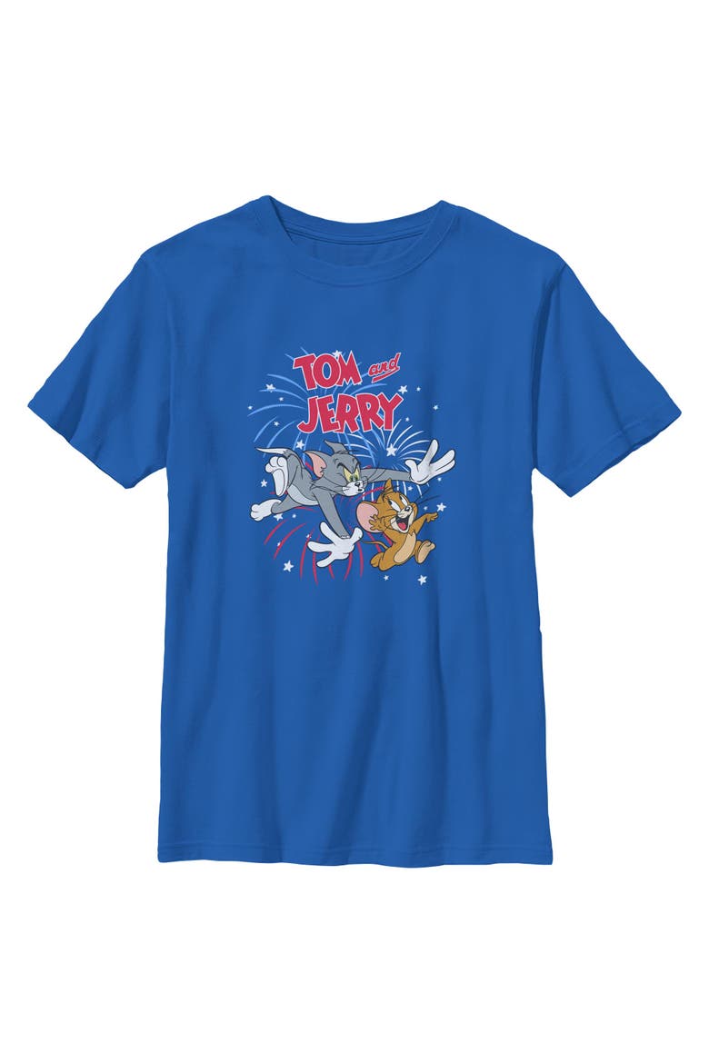 Boy's Tom and Jerry Fireworks Celebration Duo  Graphic T-Shirt, Main, color, Royal Blue