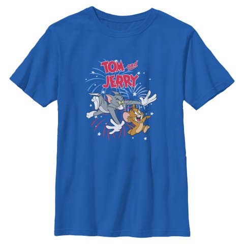 Boy's Tom and Jerry Fireworks Celebration Duo  Graphic T-Shirt