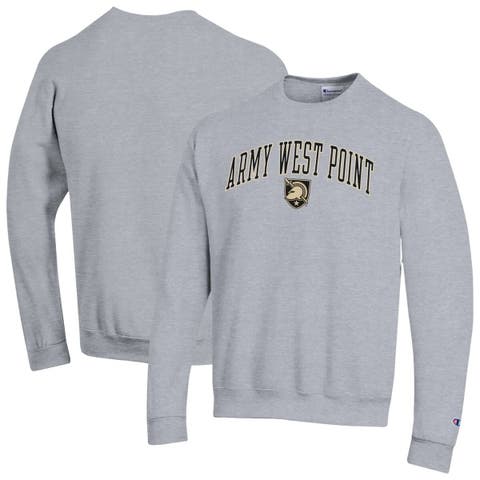 Men's Champion  Heather Gray Army Black Knights Arch Over Logo Pullover Sweatshirt