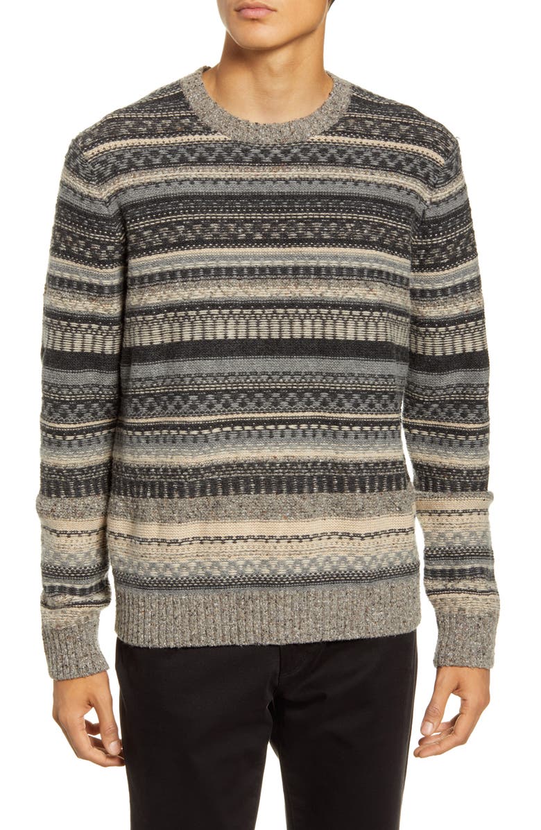 Vince Fair Isle Crewneck Wool Blend Sweater, Main, color, 