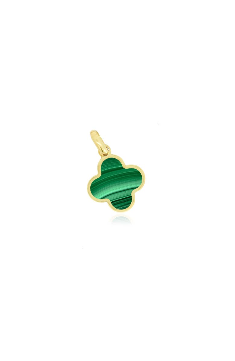 The Lovery Fine Jewelry Malachite Clover Charm, Main, color, Malachite