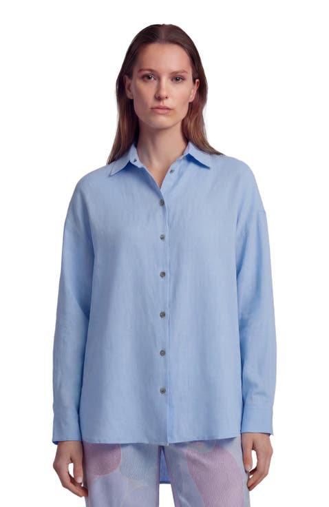 Womens Long Sleeve Linen Shirt