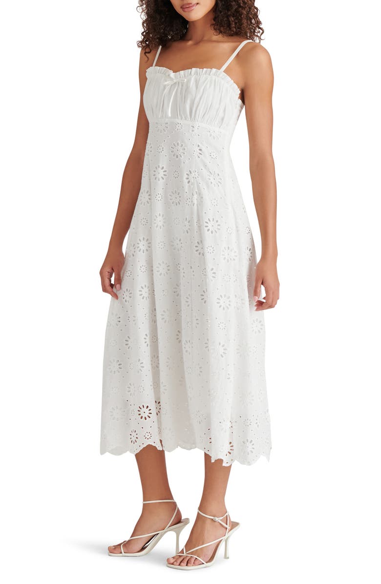 Steve Madden Ava Cotton Eyelet Midi Dress, Alternate, color, White