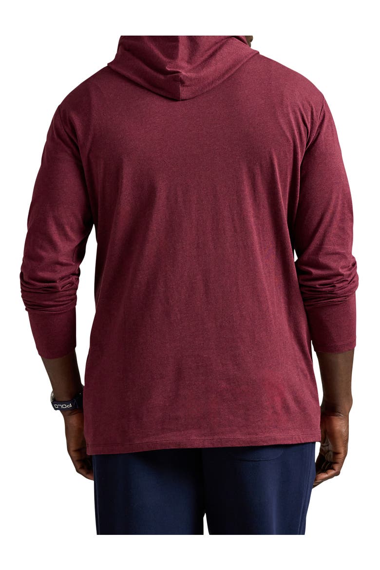 Big & Tall Jersey Hooded Long-Sleeve T-Shirt, Alternate, color, SPRING WINE HTHR